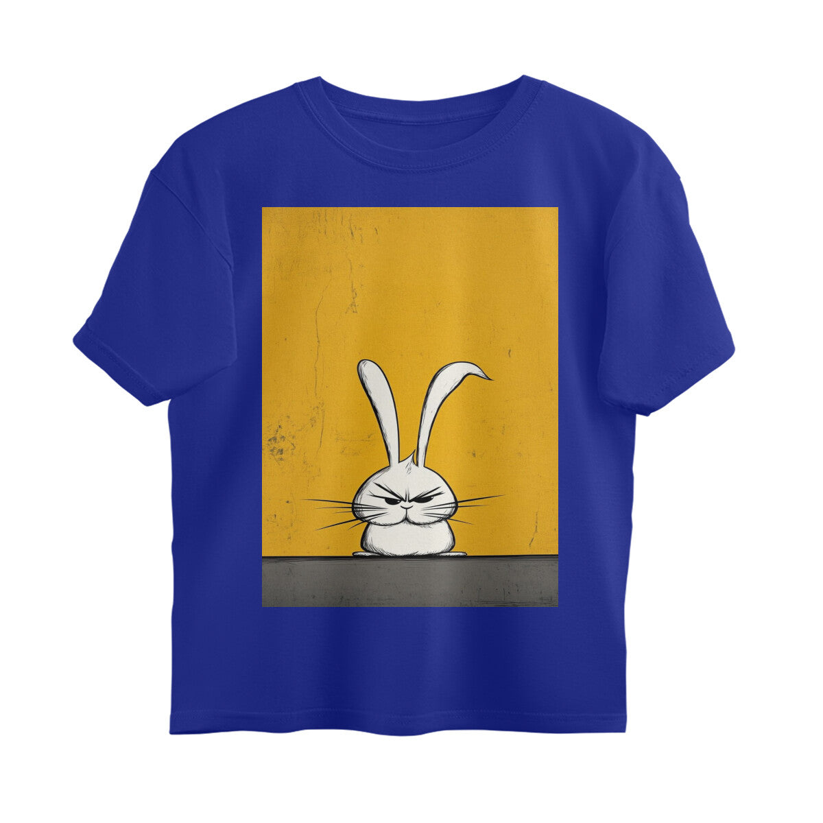 Front View - Grumpy Hare — Oversized Tee Royal Blue