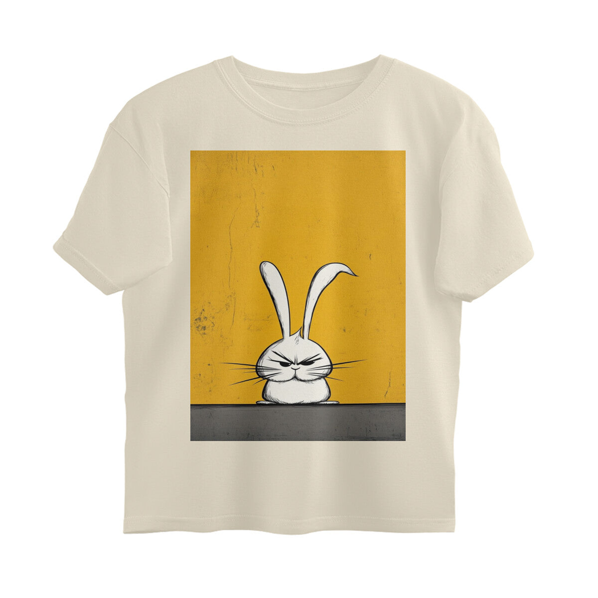 Front View - Grumpy Hare — Oversized Tee Off White