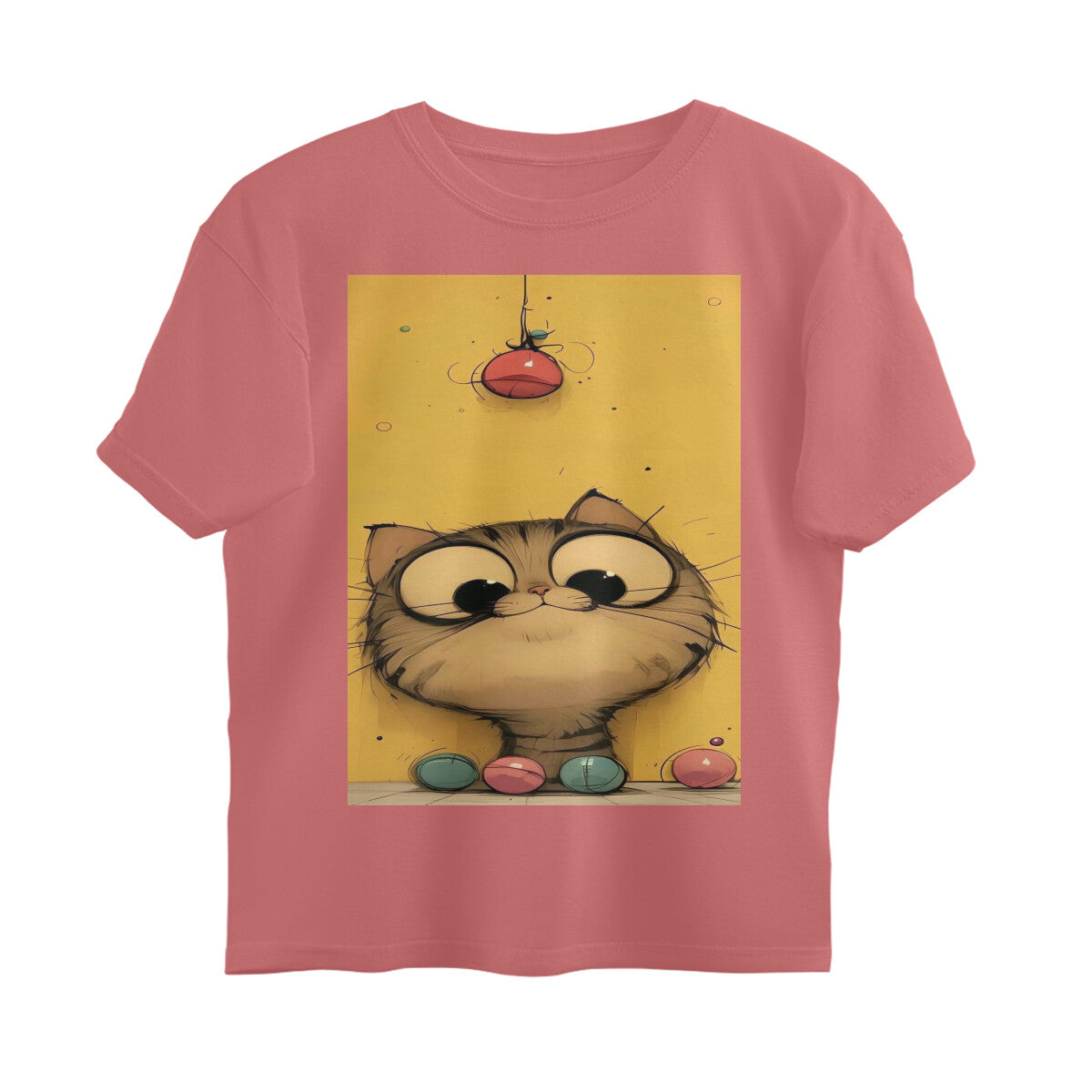 Front View - Whisker Watcher — Oversized Tee Dusty Rose