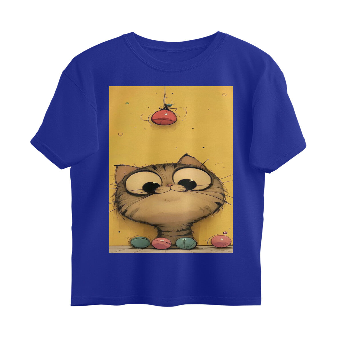 Front View - Whisker Watcher — Oversized Tee Royal Blue