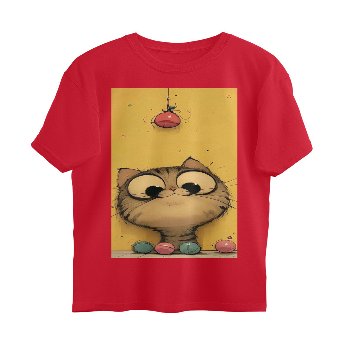 Front View - Whisker Watcher — Oversized Tee Red
