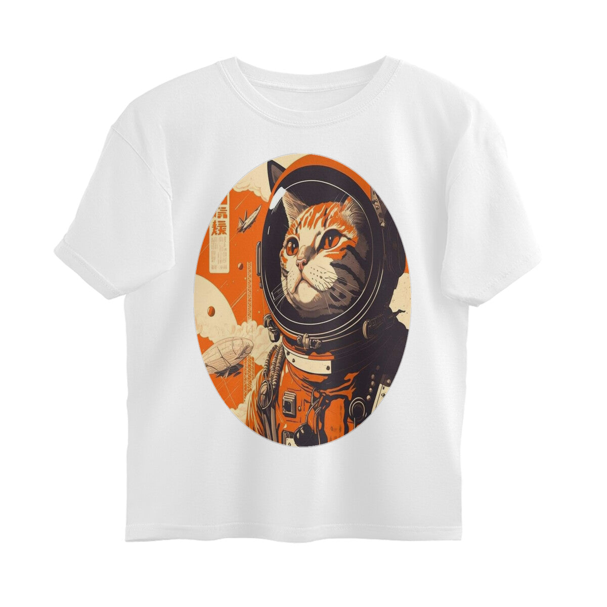 Front View - Cosmic Whisker — Oversized Tee White