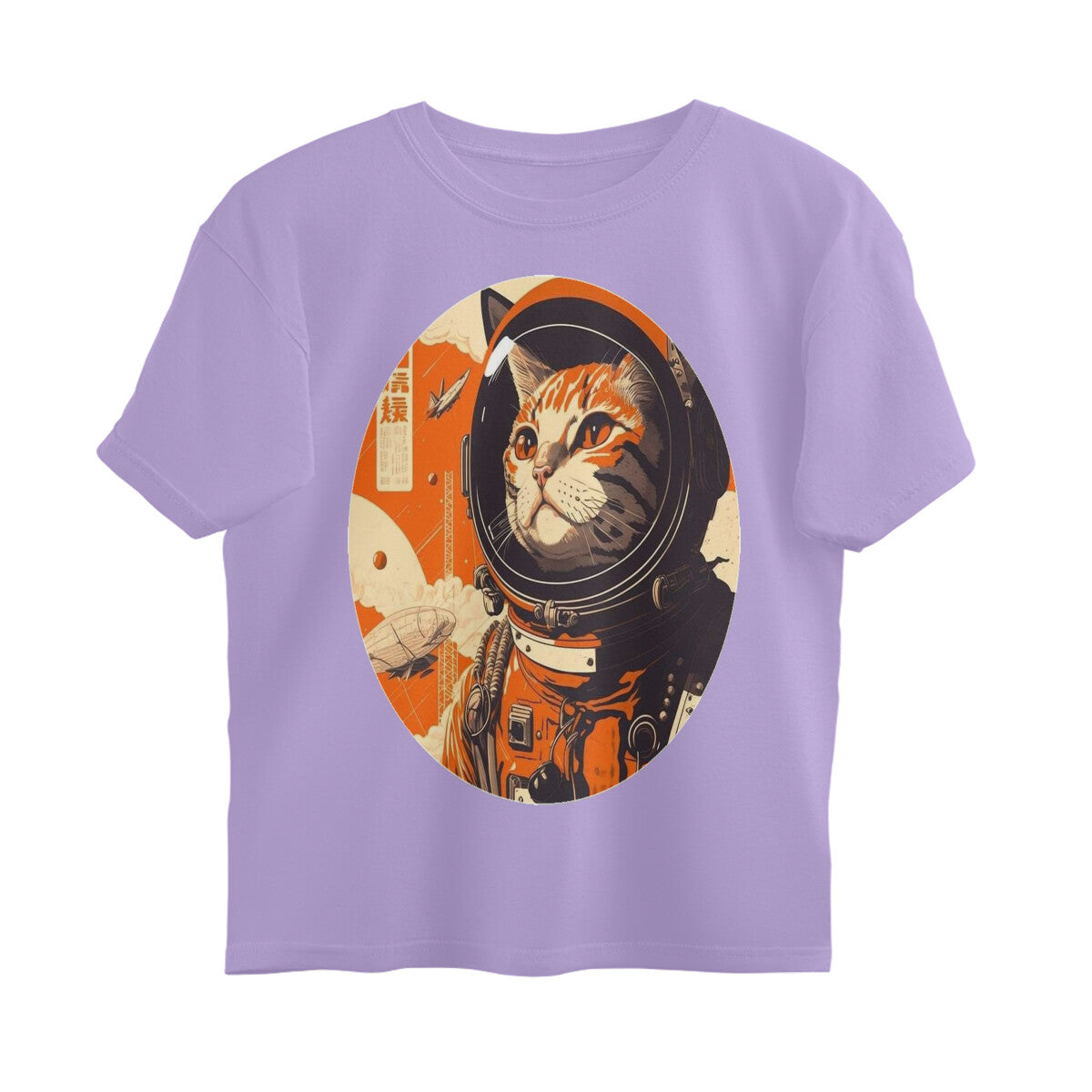 Front View - Cosmic Whisker — Oversized Tee Iris Lavender