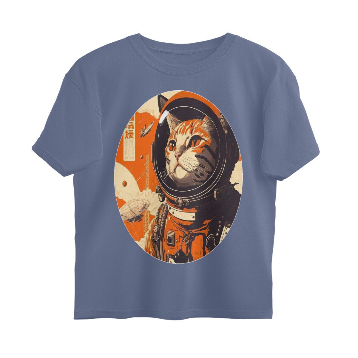 Front View - Cosmic Whisker — Oversized Tee Steel Grey