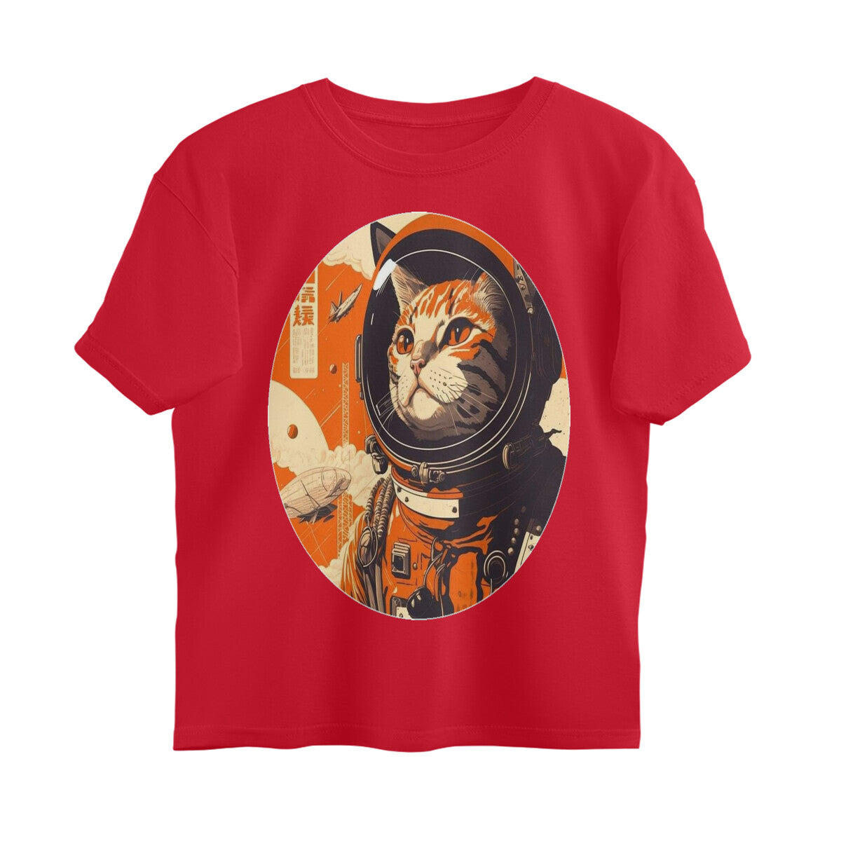 Front View - Cosmic Whisker — Oversized Tee Red