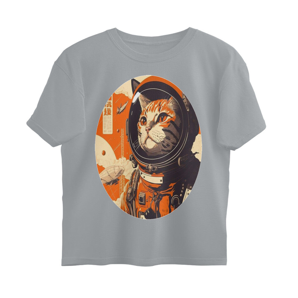 Front View - Cosmic Whisker — Oversized Tee Silver Frost