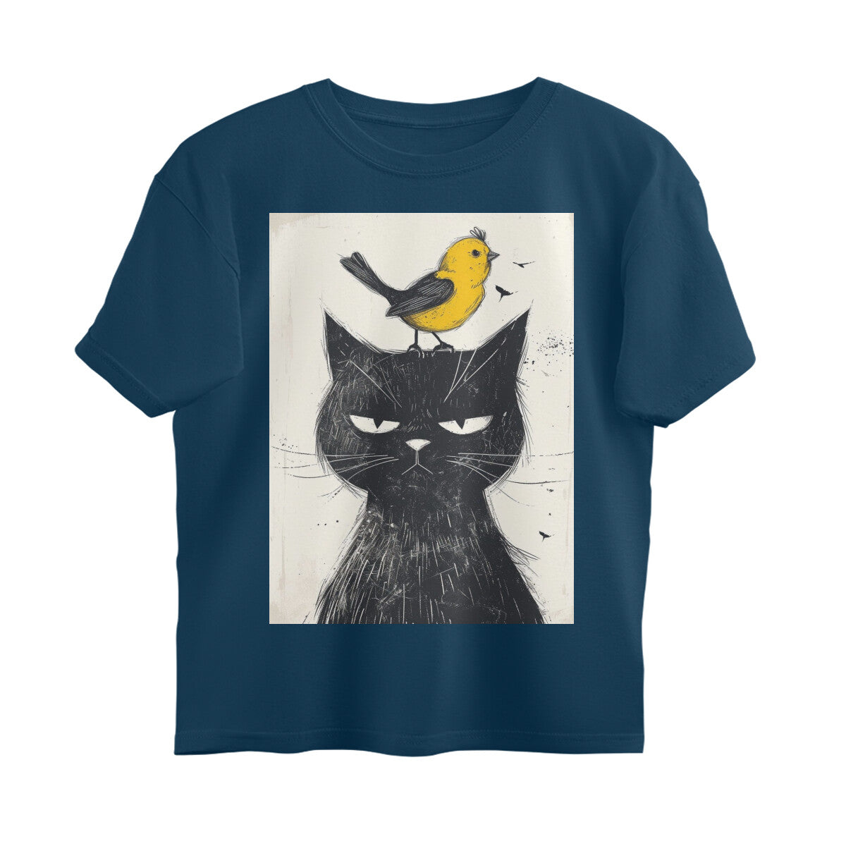 Front View - Unbothered Beast — Oversized Tee Navy Blue