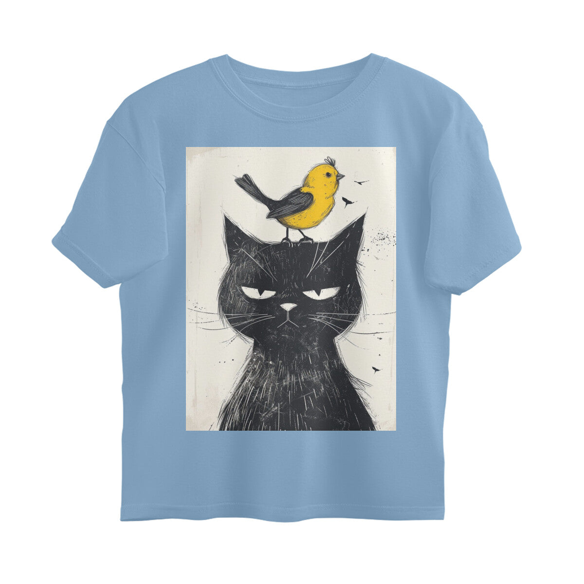 Front View - Unbothered Beast — Oversized Tee Baby Blue