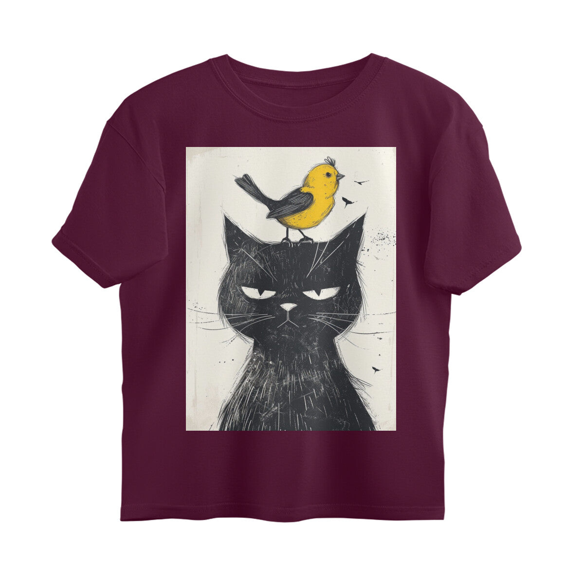 Front View - Unbothered Beast — Oversized Tee Burgundy