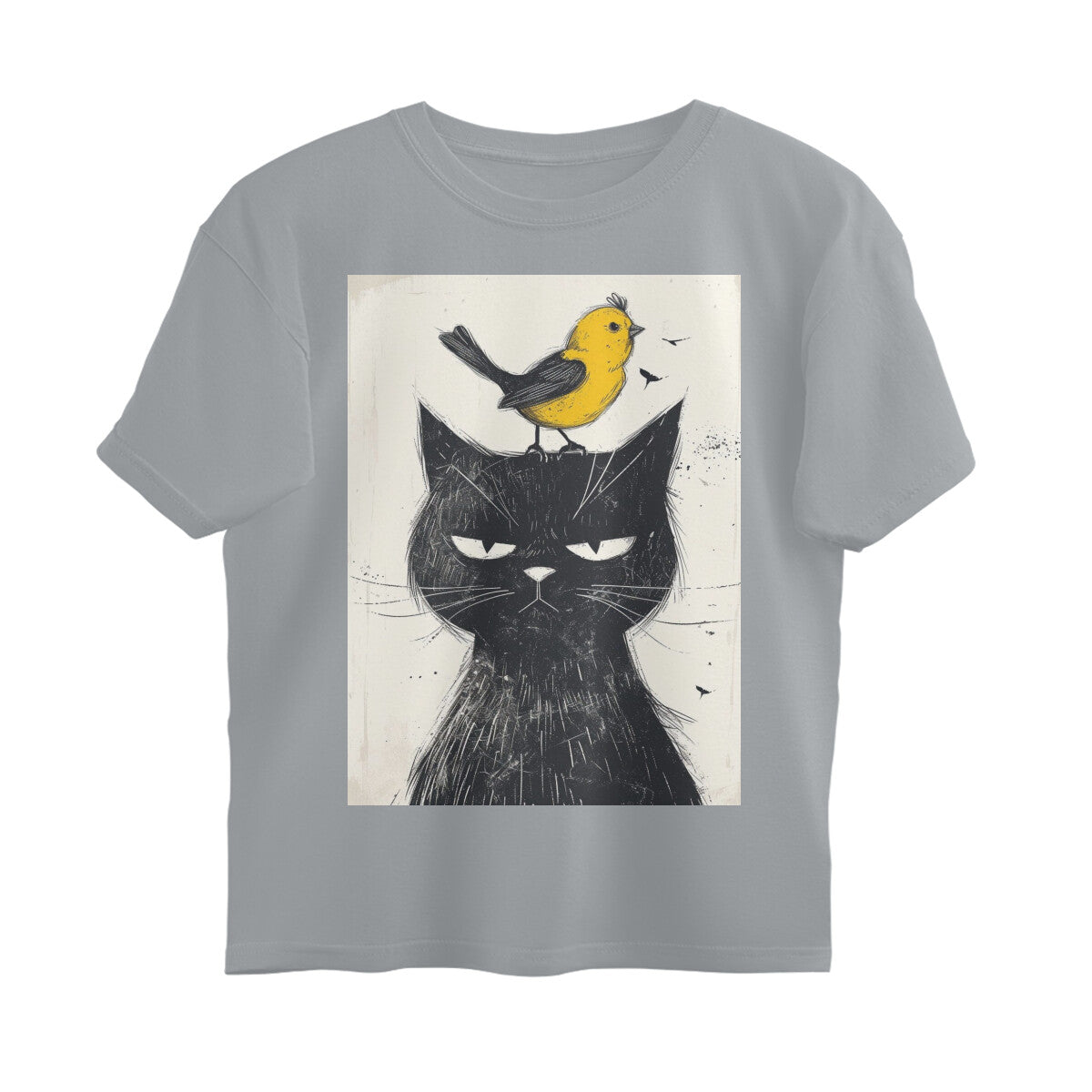 Front View - Unbothered Beast — Oversized Tee Silver Frost