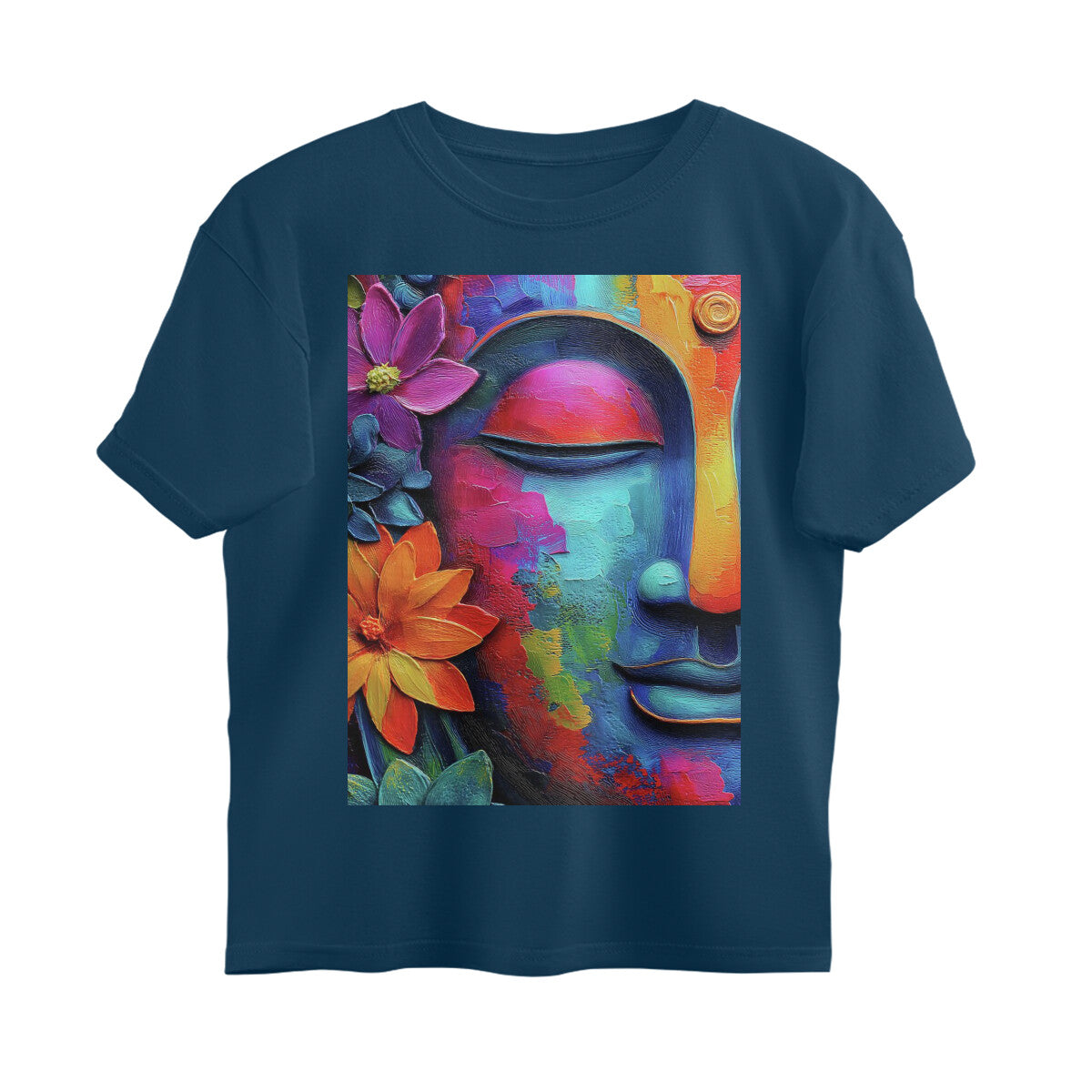 Front View - Karma — Oversized Tee Navy Blue