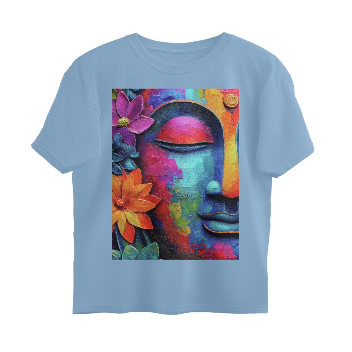 Front View - Karma — Oversized Tee Baby Blue
