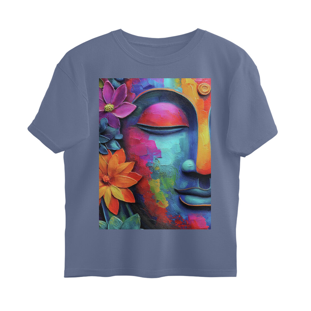Front View - Karma — Oversized Tee Steel Grey