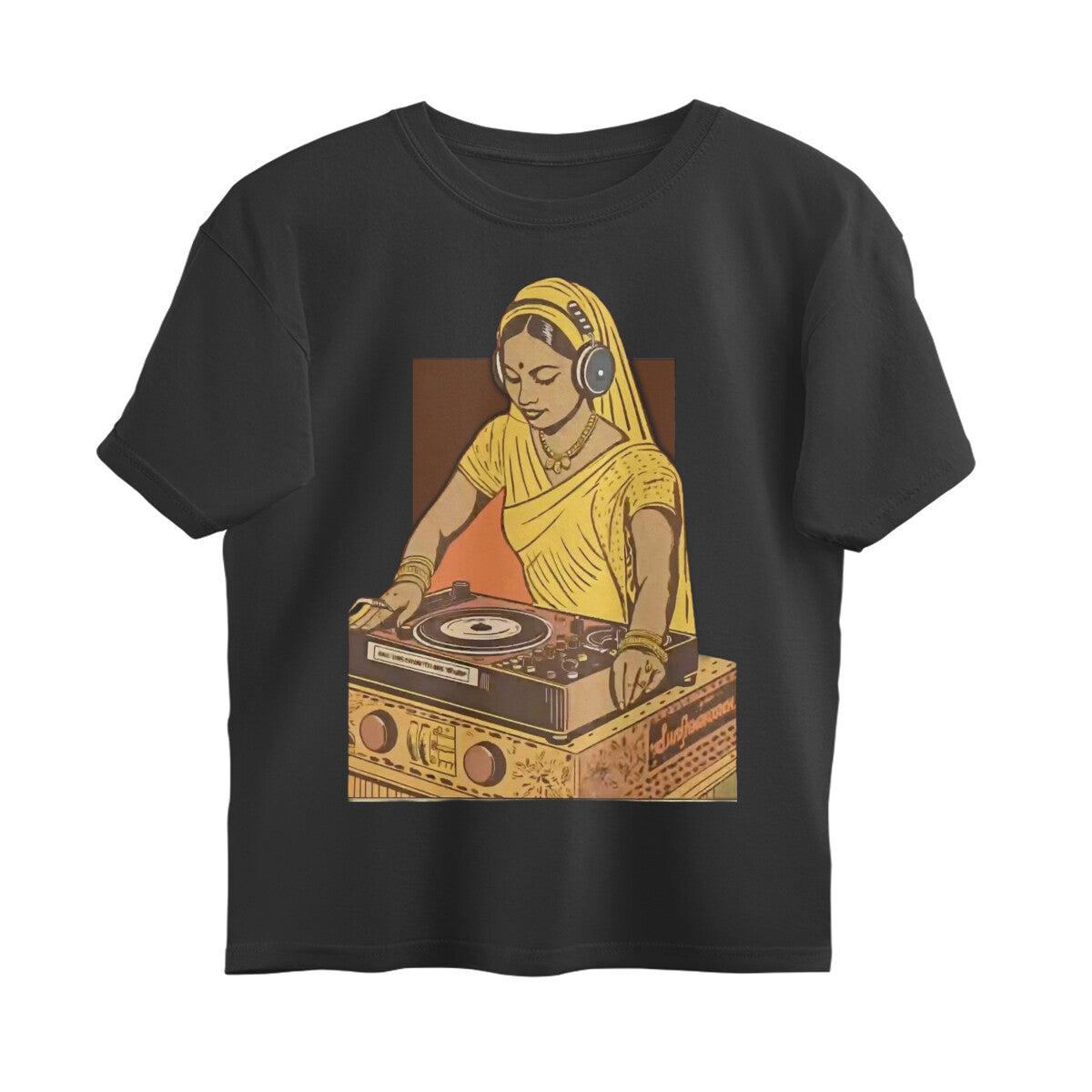 Front View - Desi Beats — Oversized Tee Black