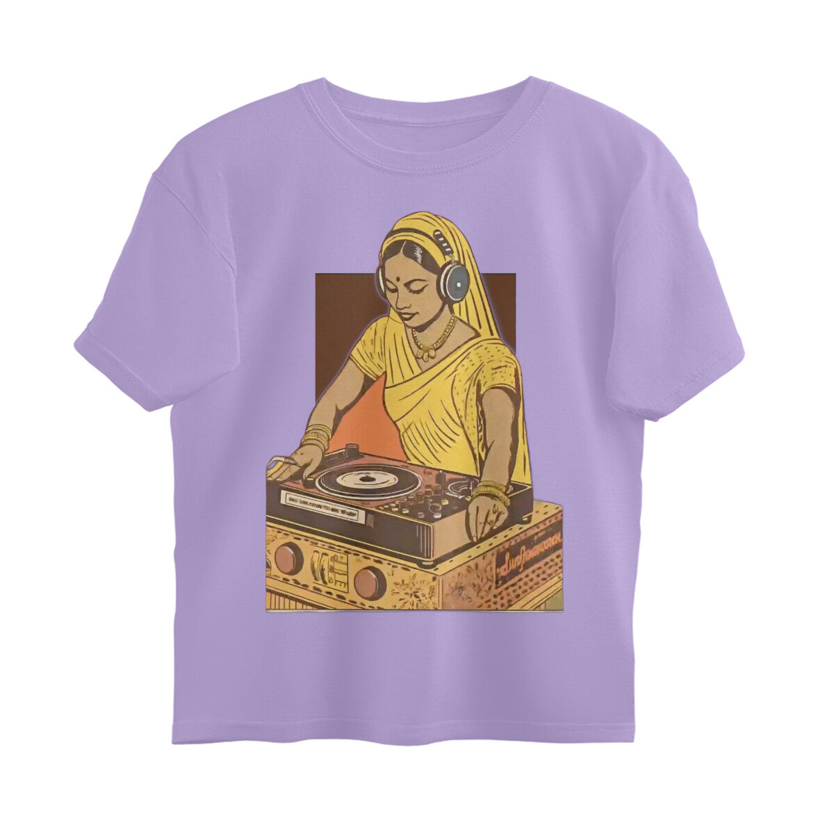 Front View - Desi Beats — Oversized Tee Iris Lavender
