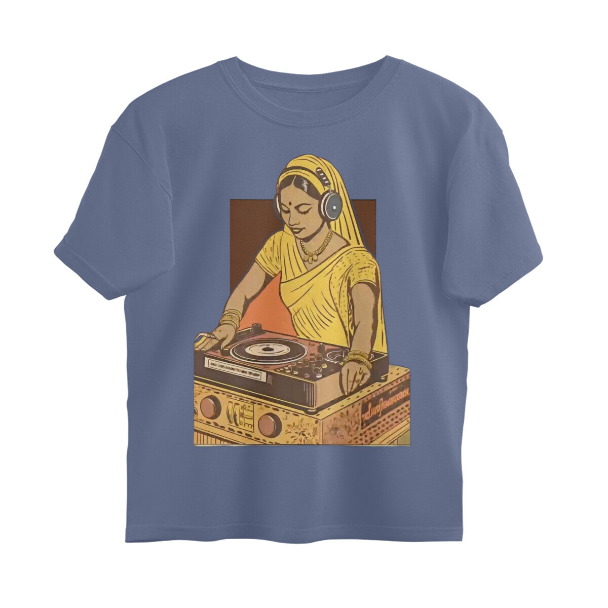 Front View - Desi Beats — Oversized Tee Steel Grey