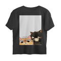Front View - Feline Friends — Oversized Tee Black