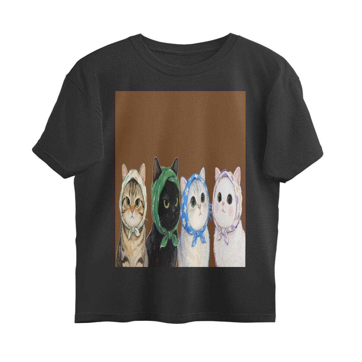 Front View - Whisker Buddies — Oversized Tee Black