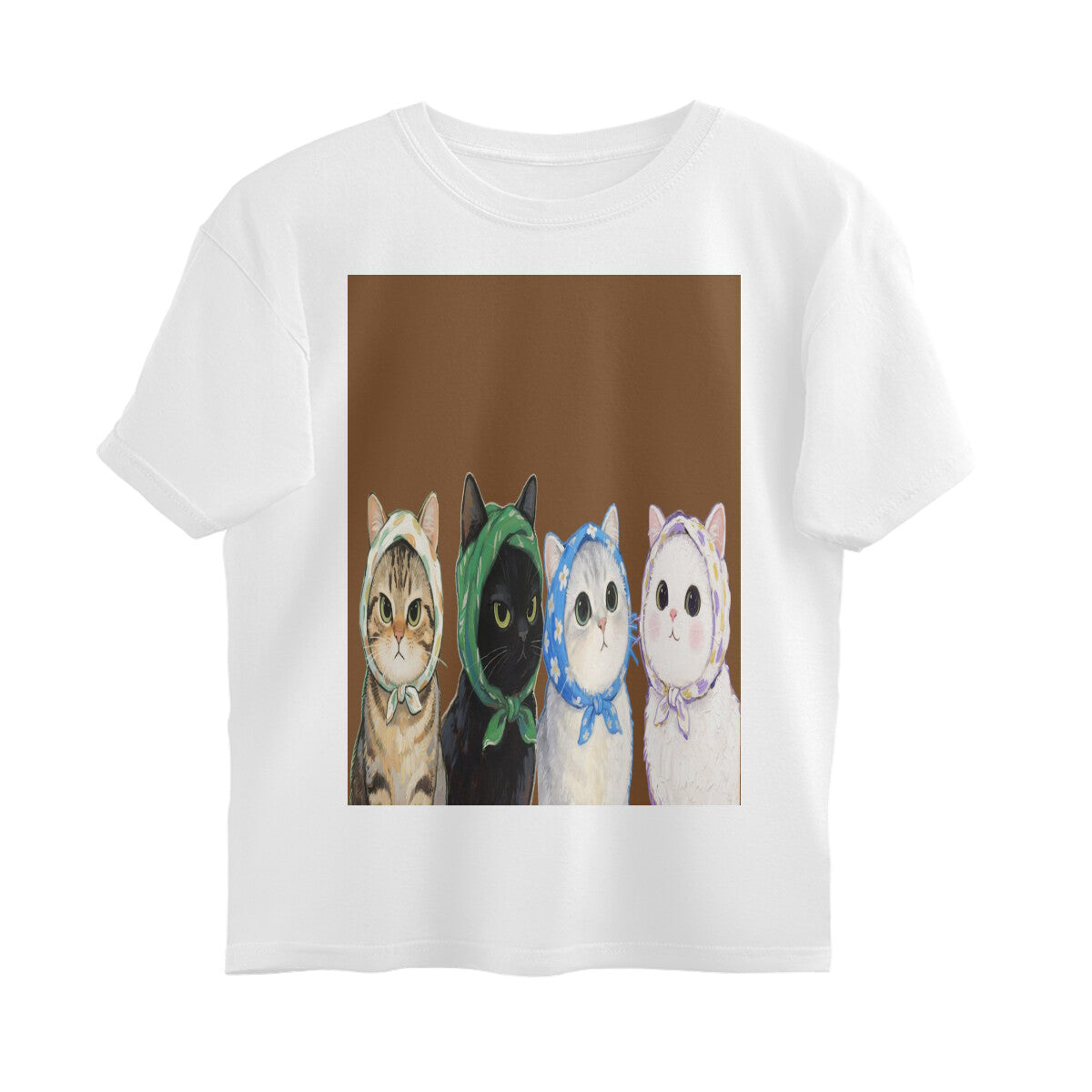 Front View - Whisker Buddies — Oversized Tee White