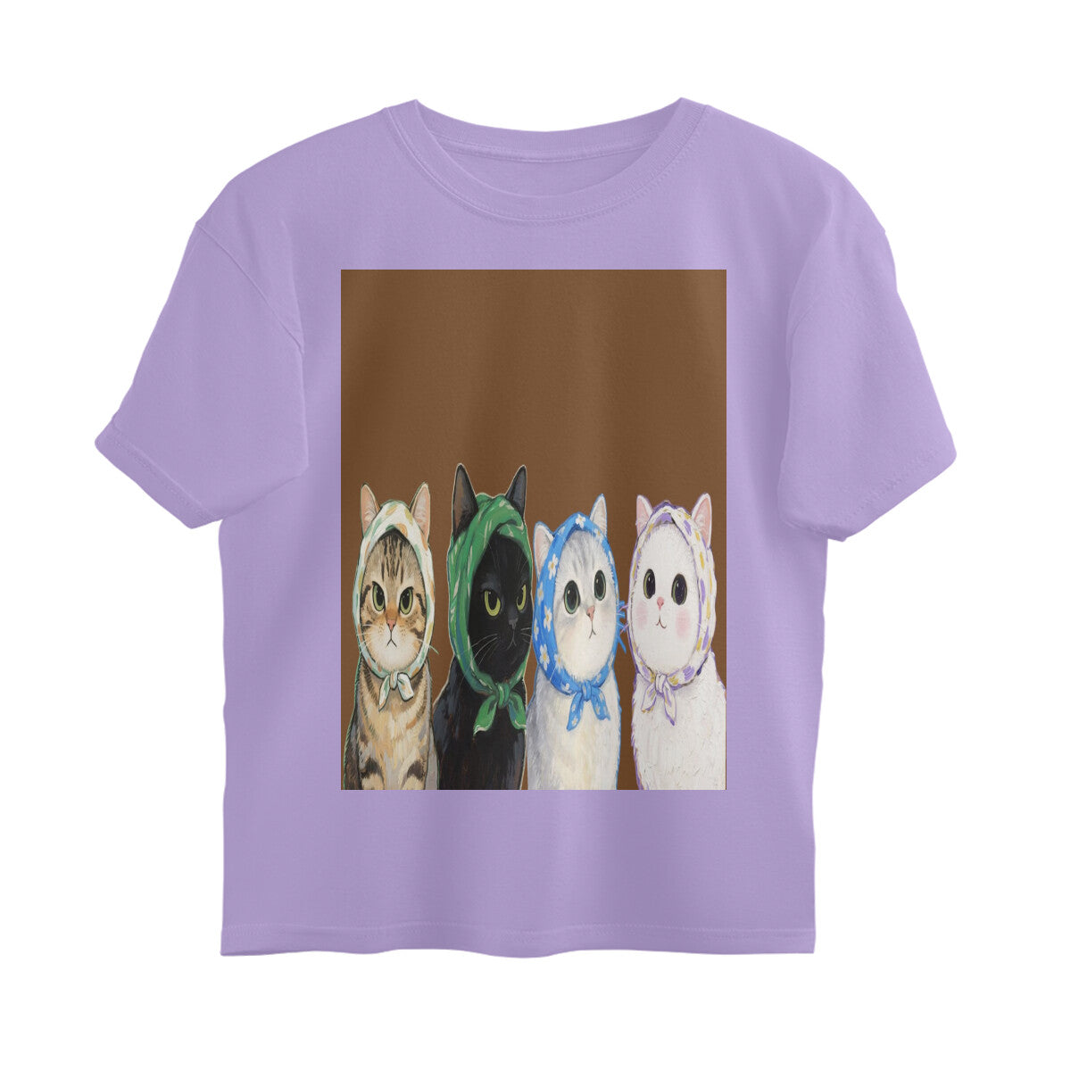 Front View - Whisker Buddies — Oversized Tee Iris Lavender