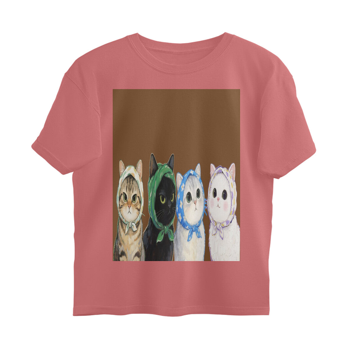 Front View - Whisker Buddies — Oversized Tee Dusty Rose