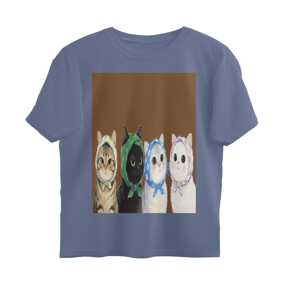 Front View - Whisker Buddies — Oversized Tee Steel Grey