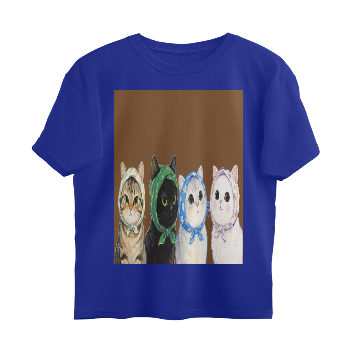 Front View - Whisker Buddies — Oversized Tee Royal Blue