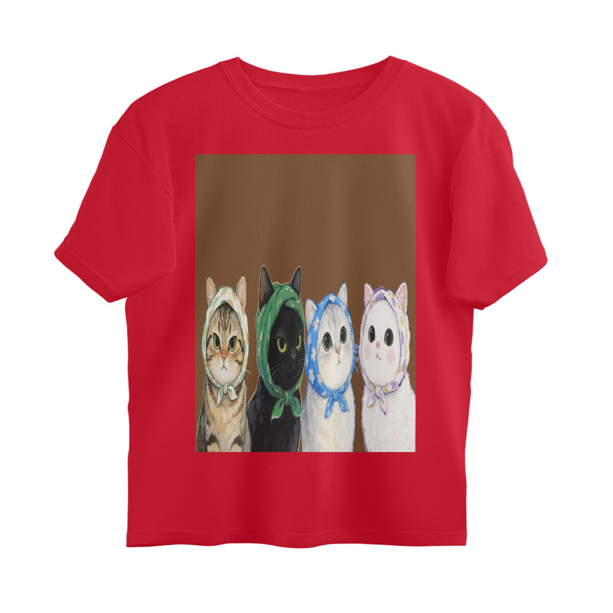 Front View - Whisker Buddies — Oversized Tee Red