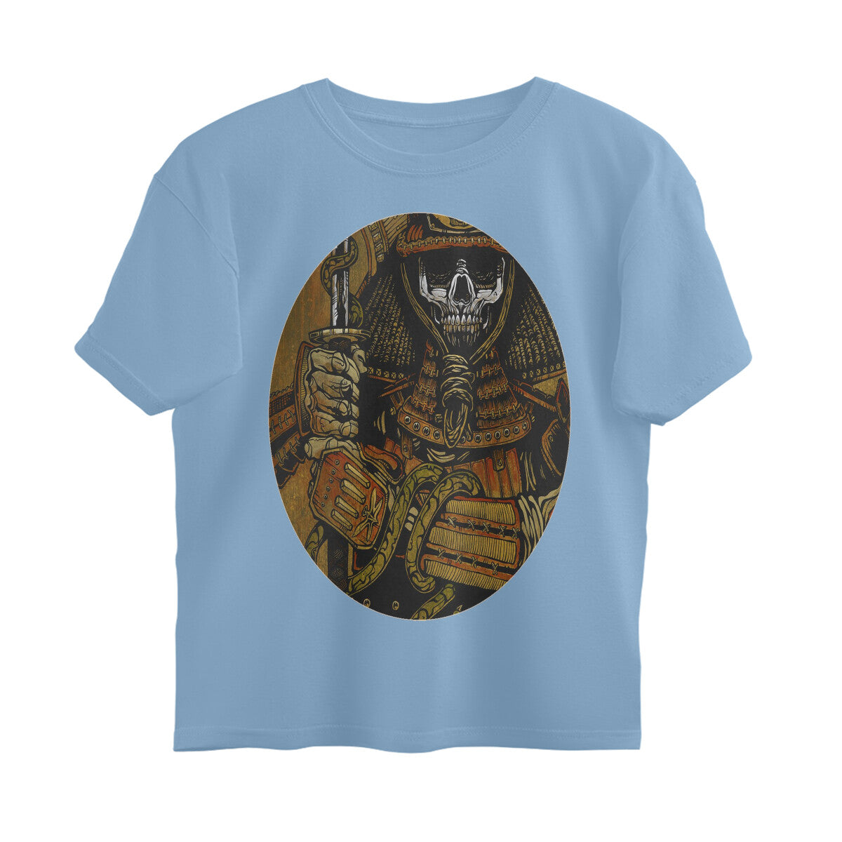 Front View - Rebel Warrior — Oversized Tee Baby Blue