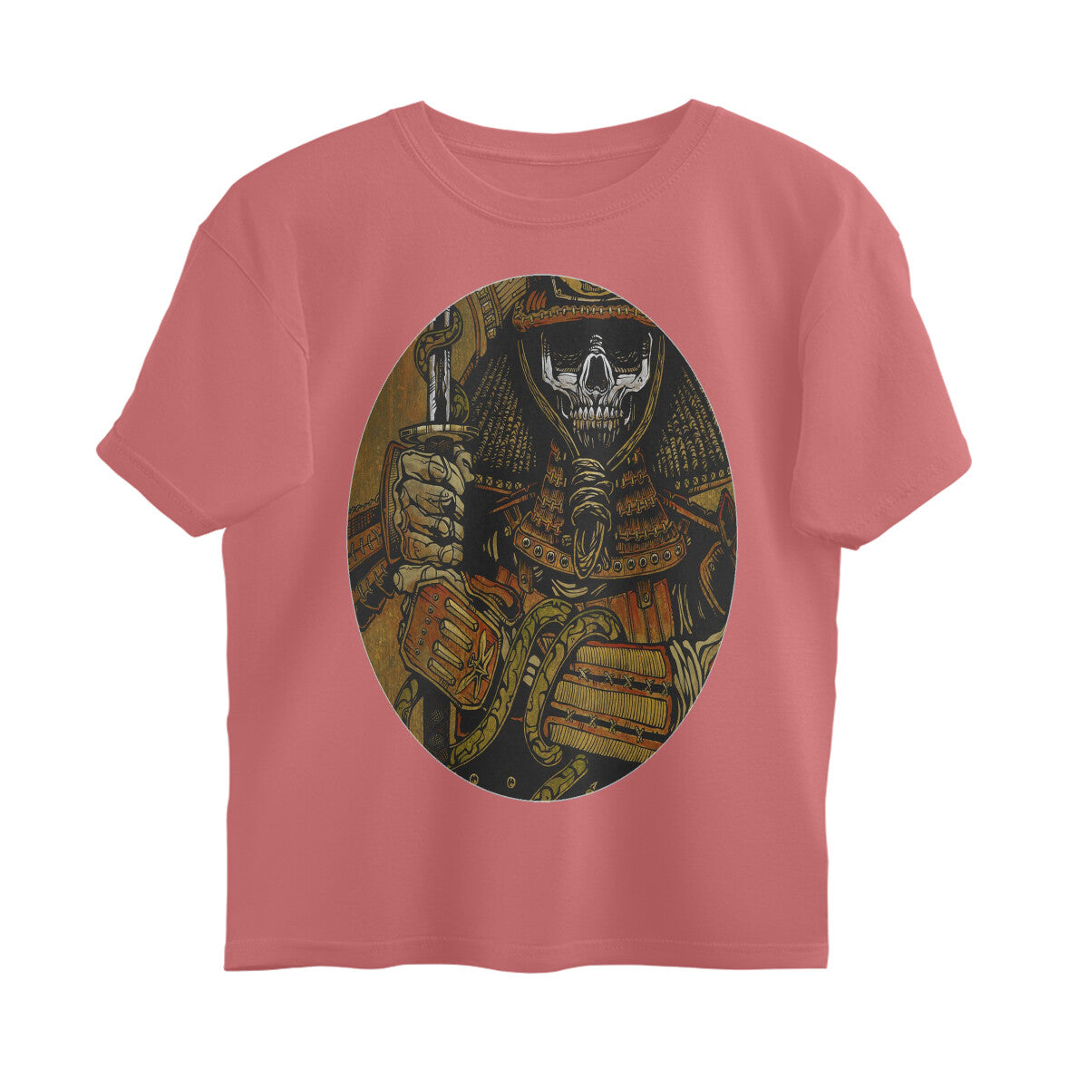 Front View - Rebel Warrior — Oversized Tee Dusty Rose