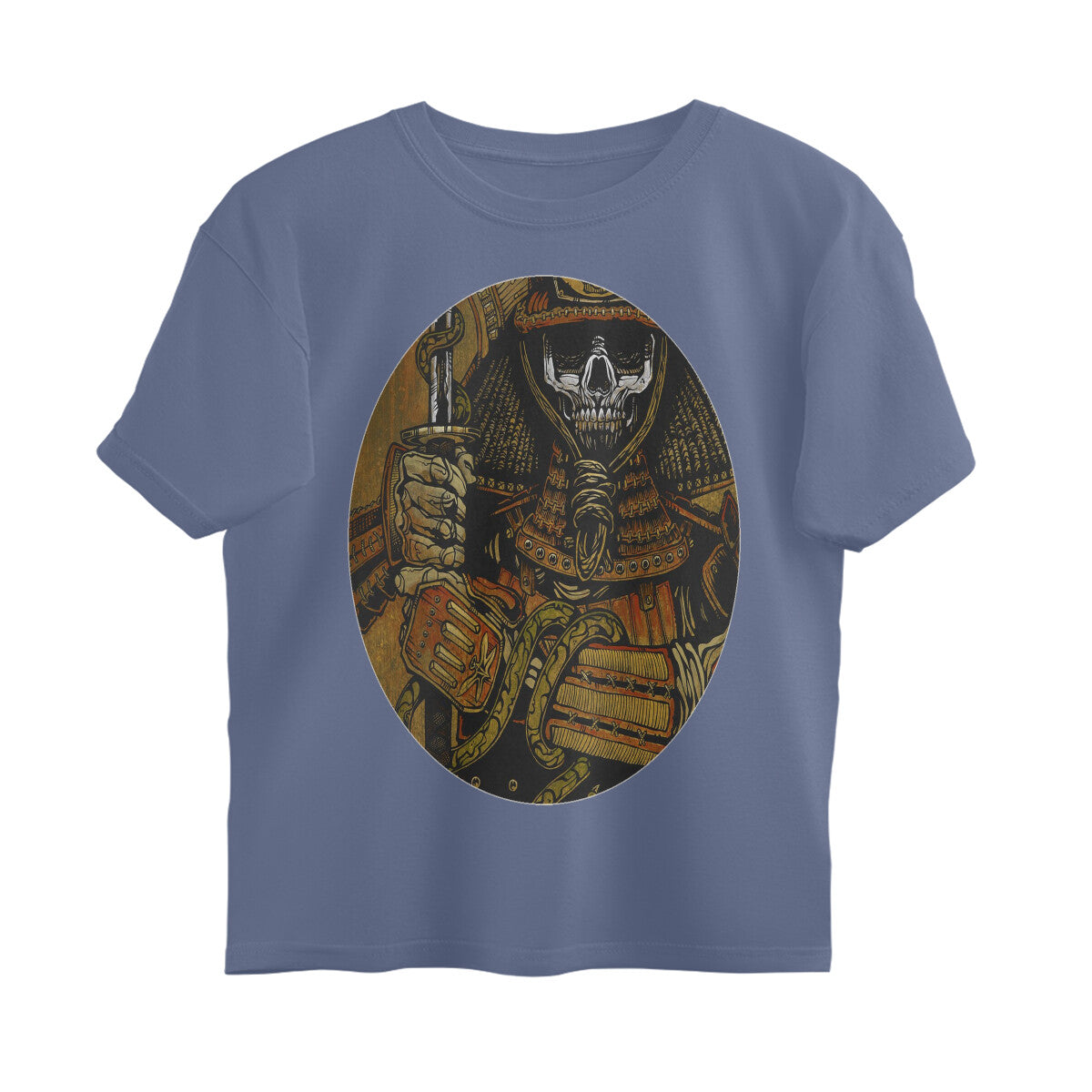 Front View - Rebel Warrior — Oversized Tee Steel Grey