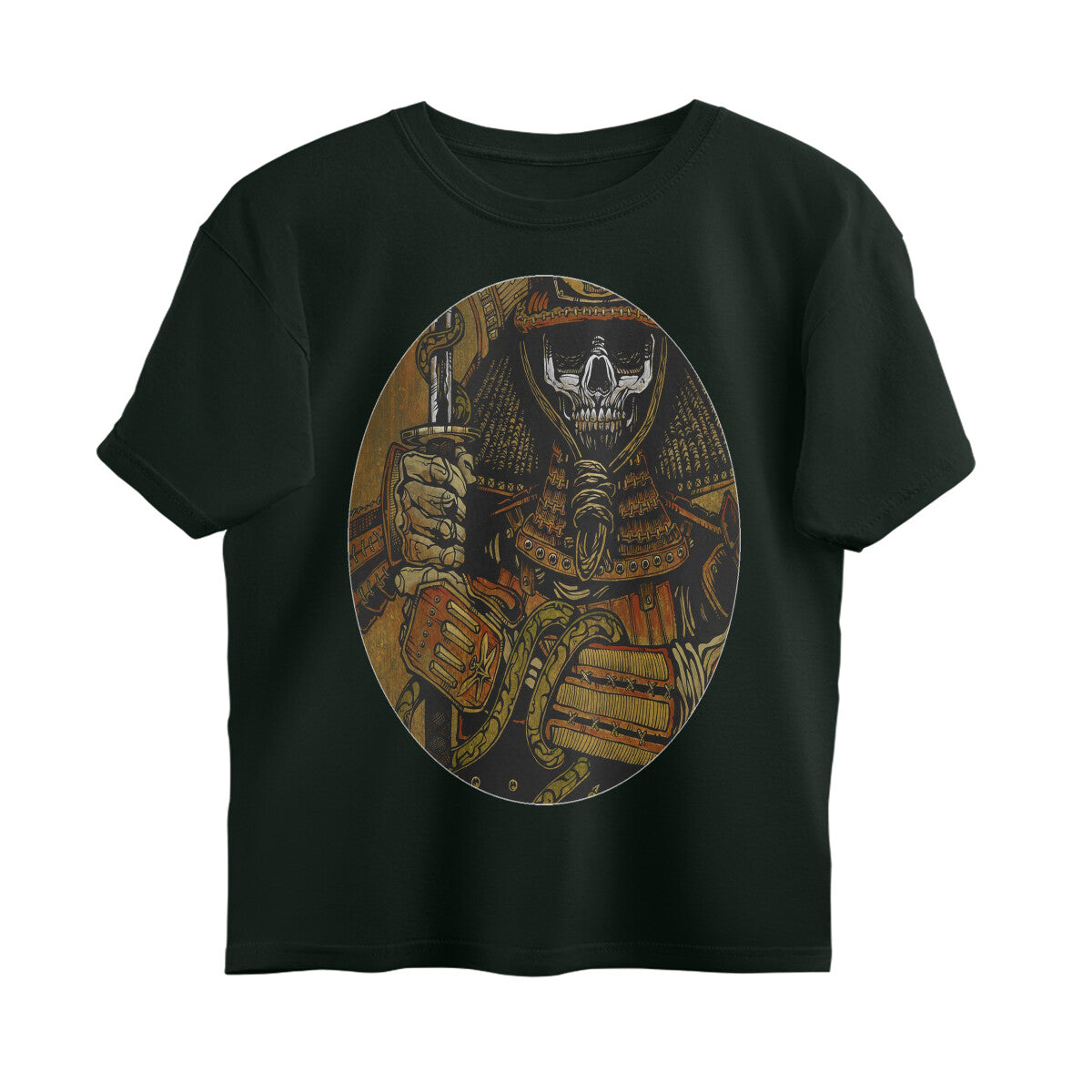 Front View - Rebel Warrior — Oversized Tee Bottle Green