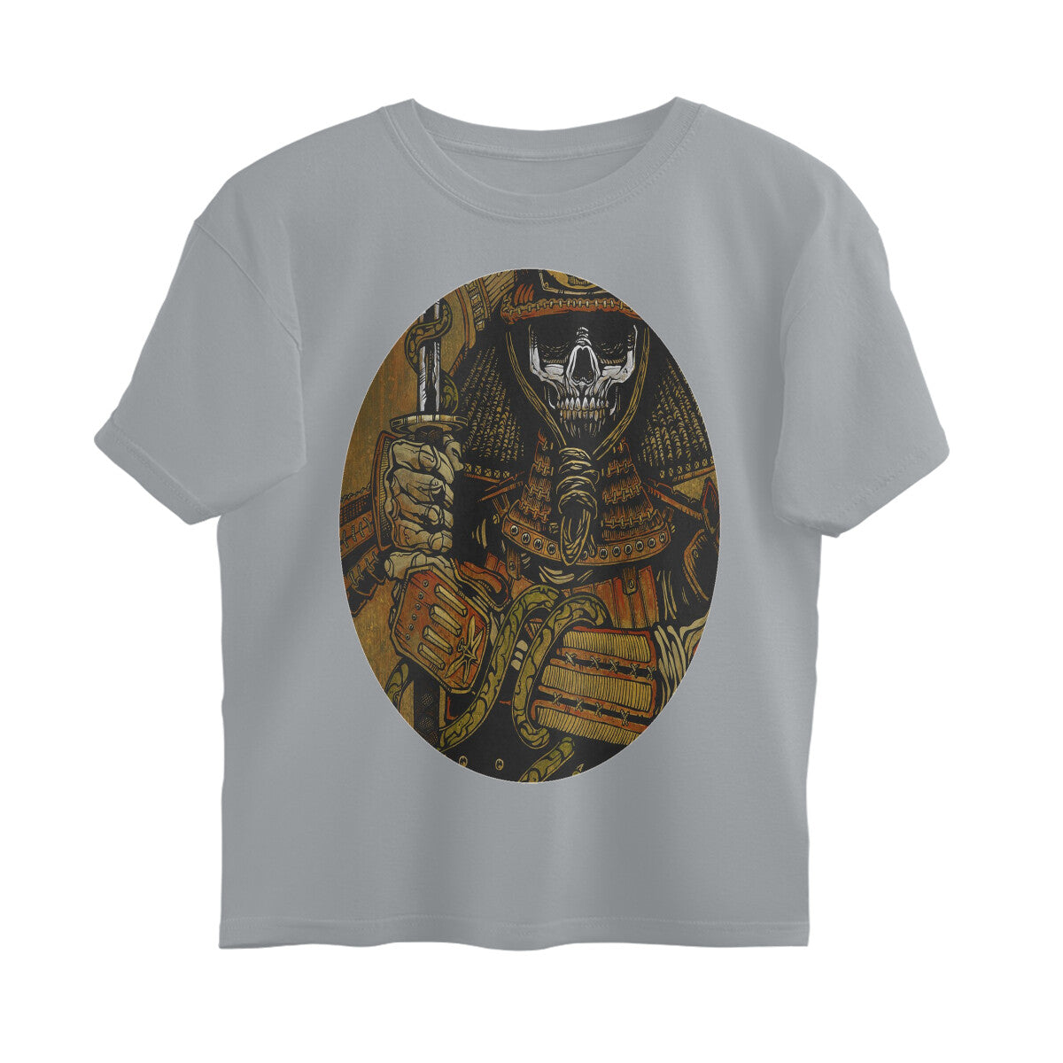 Front View - Rebel Warrior — Oversized Tee Silver Frost
