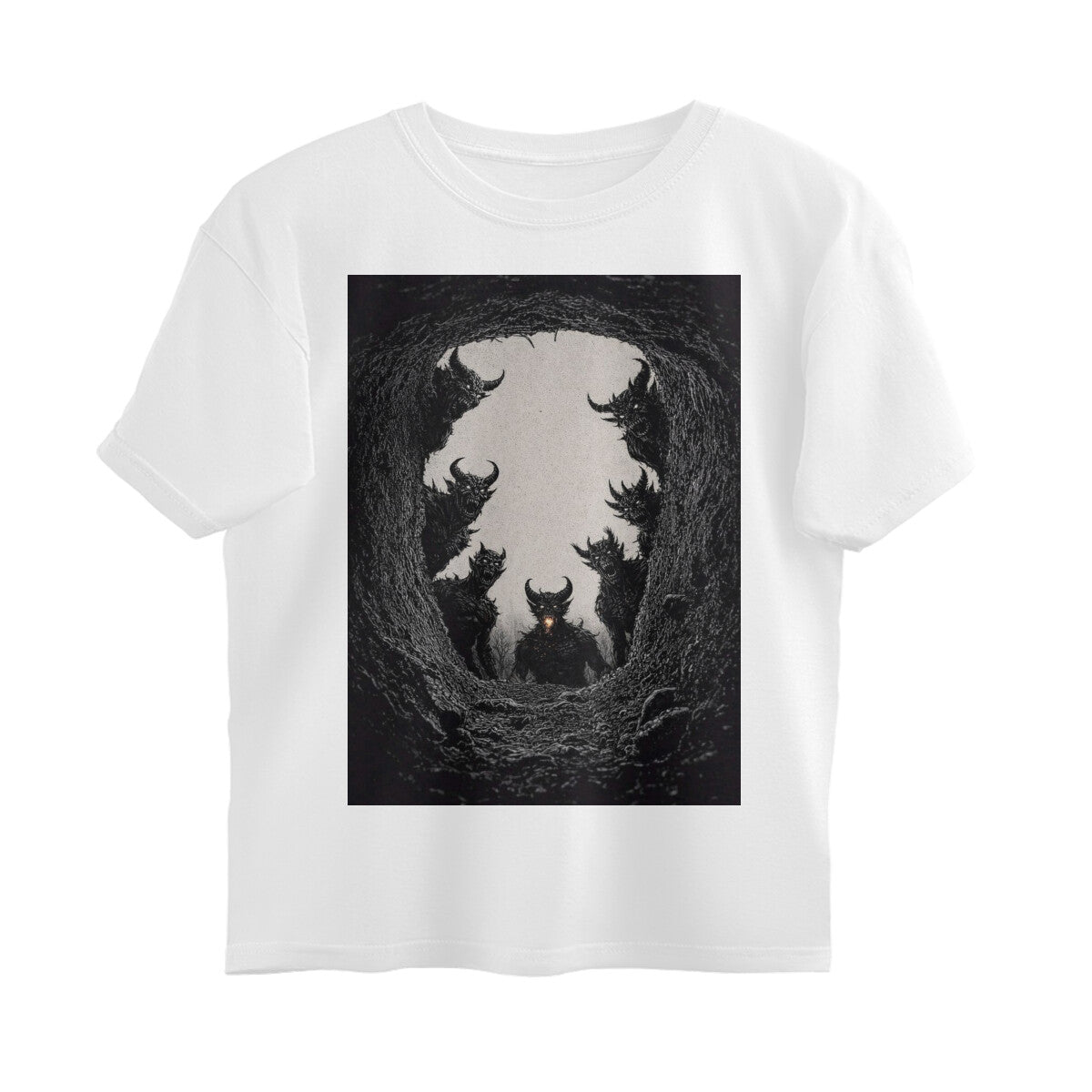 Front View - Patal Lok — Oversized Tee White