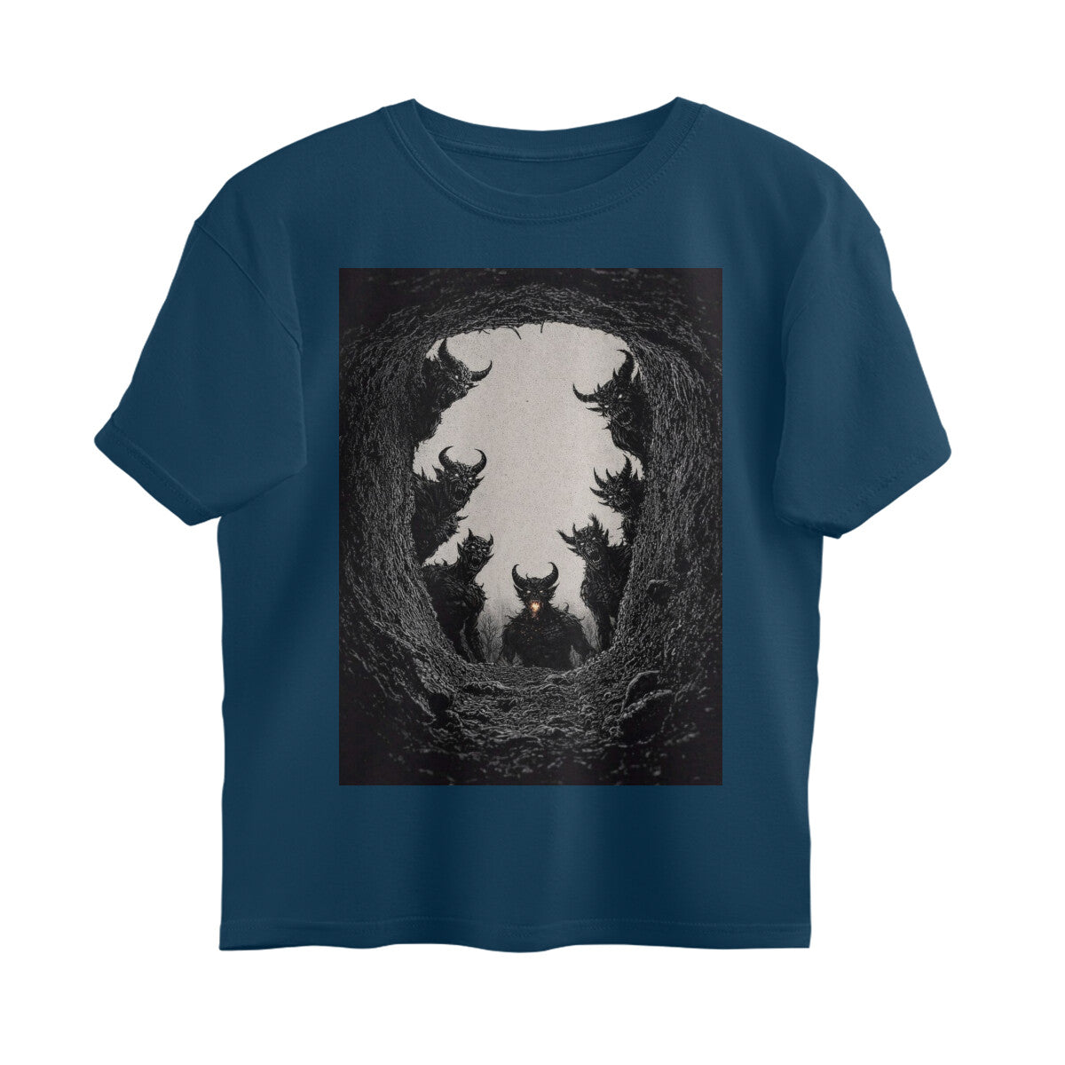 Front View - Patal Lok — Oversized Tee Navy Blue