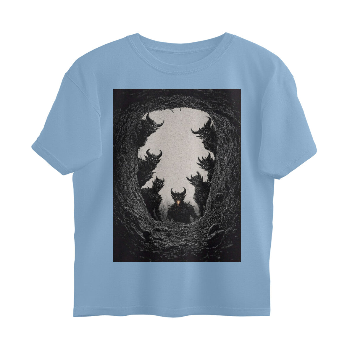 Front View - Patal Lok — Oversized Tee Baby Blue