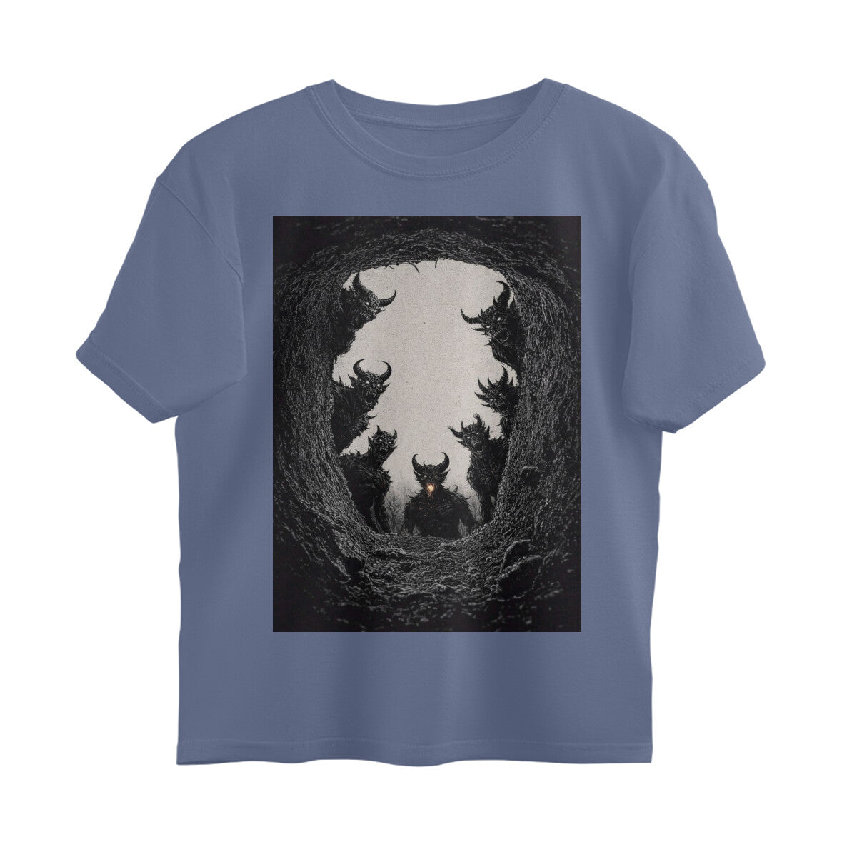 Front View - Patal Lok — Oversized Tee Steel Grey
