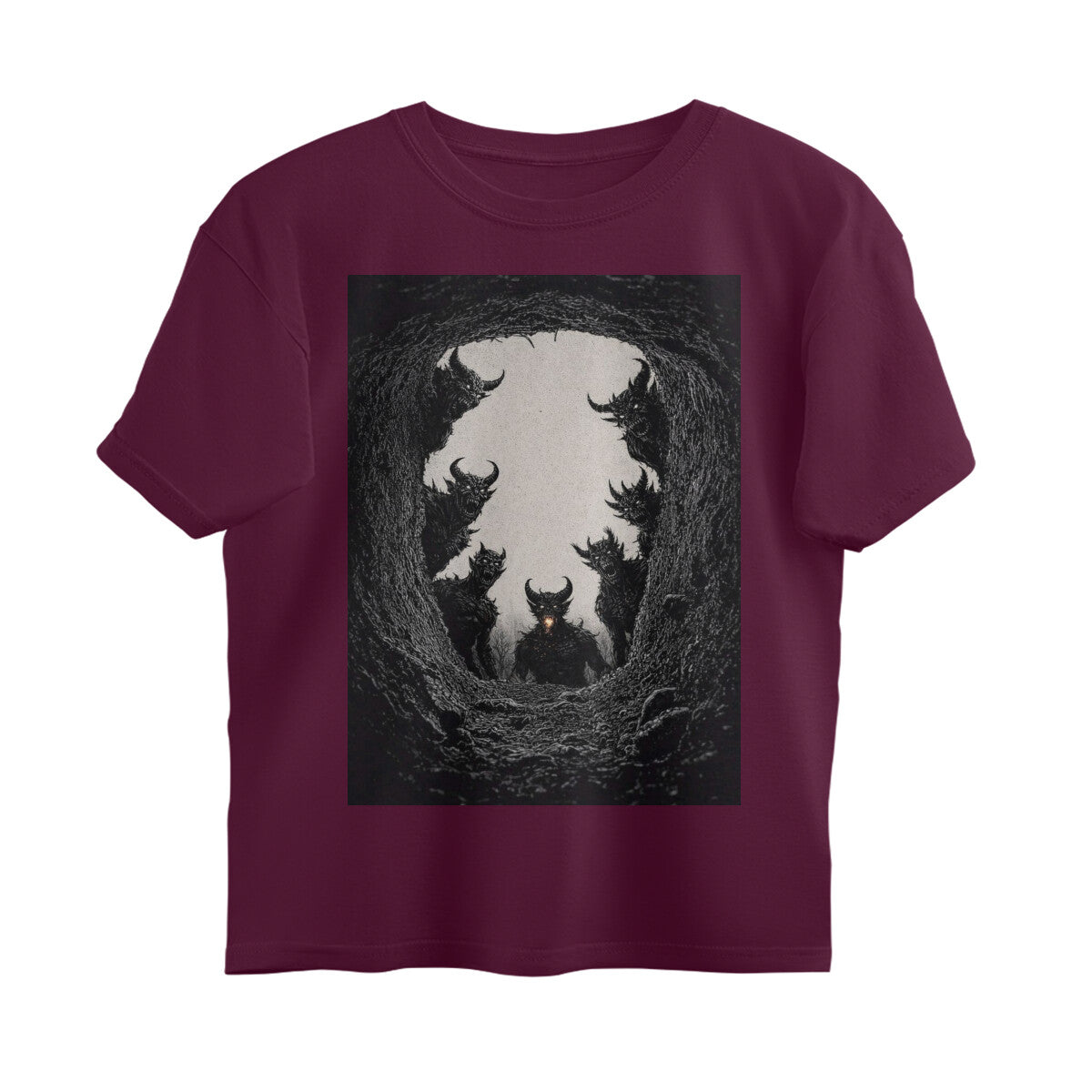 Front View - Patal Lok — Oversized Tee Burgundy