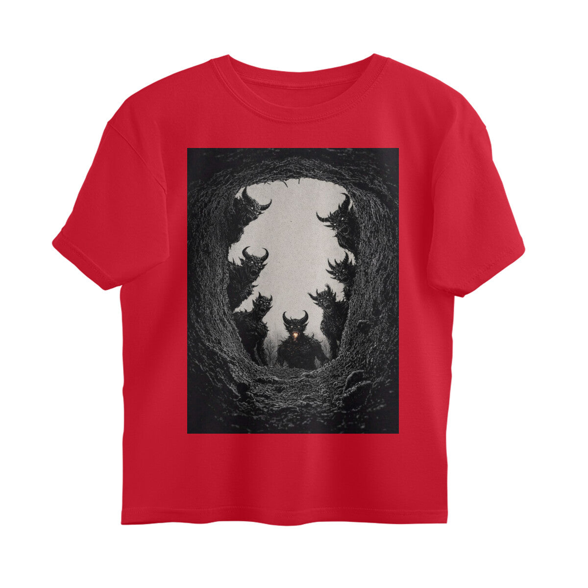 Front View - Patal Lok — Oversized Tee Red