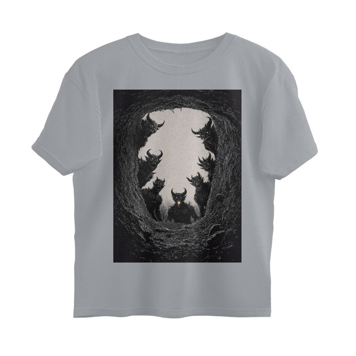 Front View - Patal Lok — Oversized Tee Silver Frost