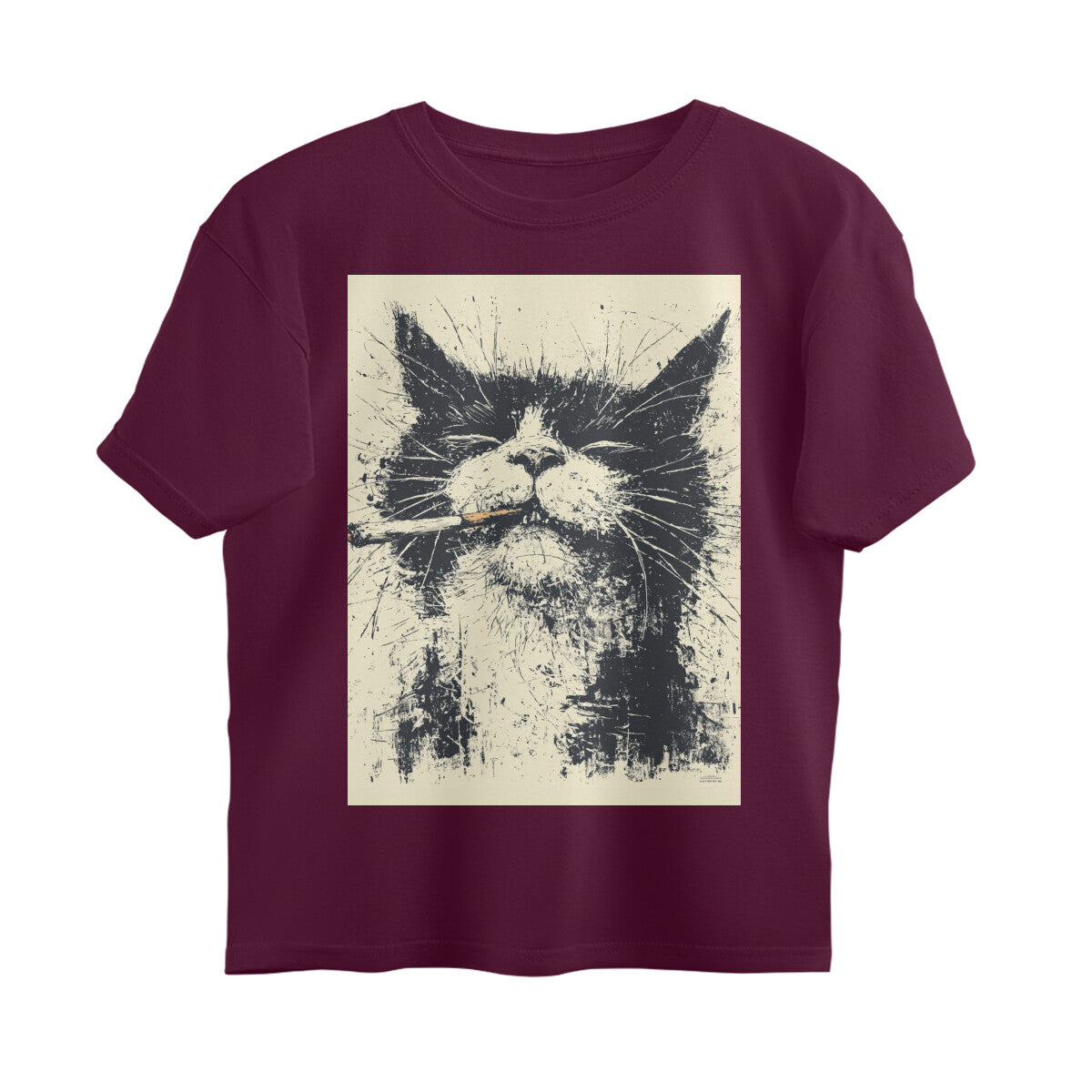 Front View - Jungli Billi — Oversized Tee Burgundy