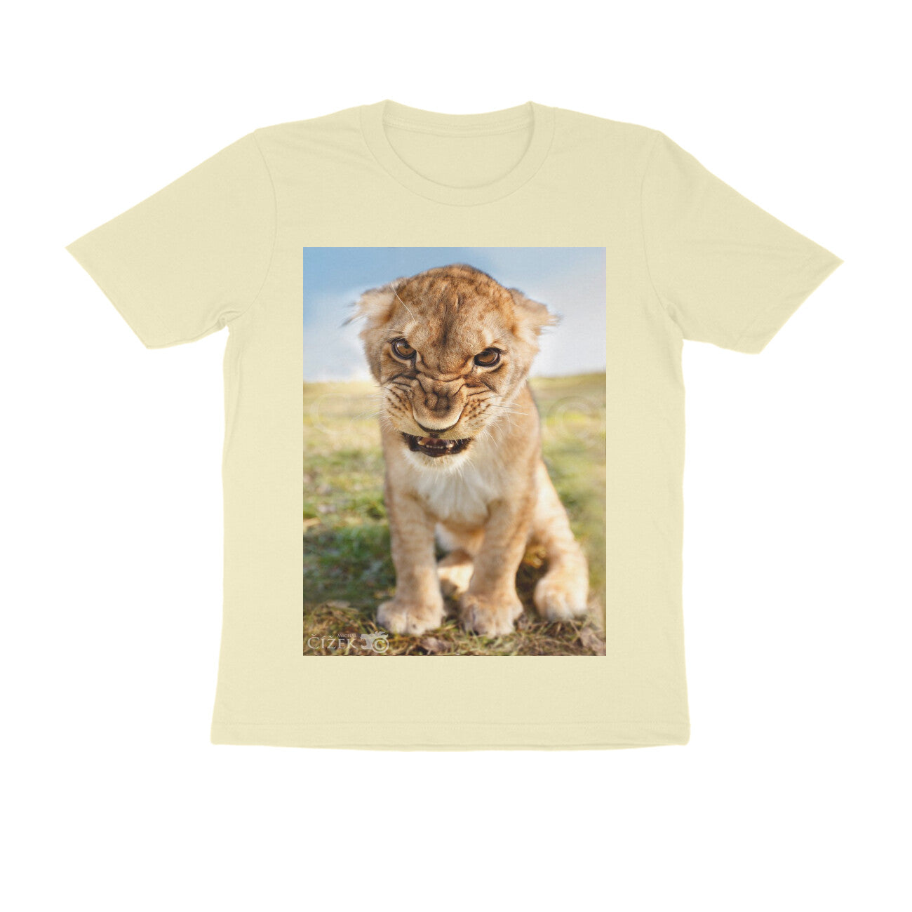 Front View - Untamed Roar — Regular Fit Tee Almond