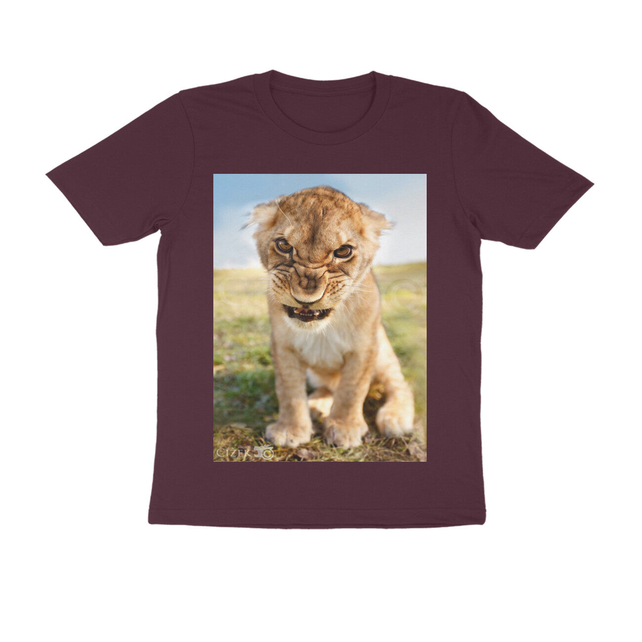 Front View - Untamed Roar — Regular Fit Tee Burgundy