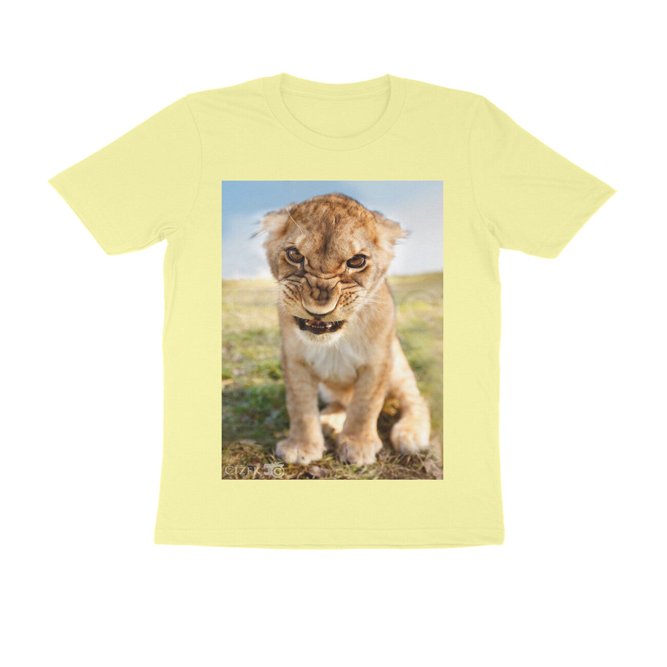 Front View - Untamed Roar — Regular Fit Tee Butter Yellow