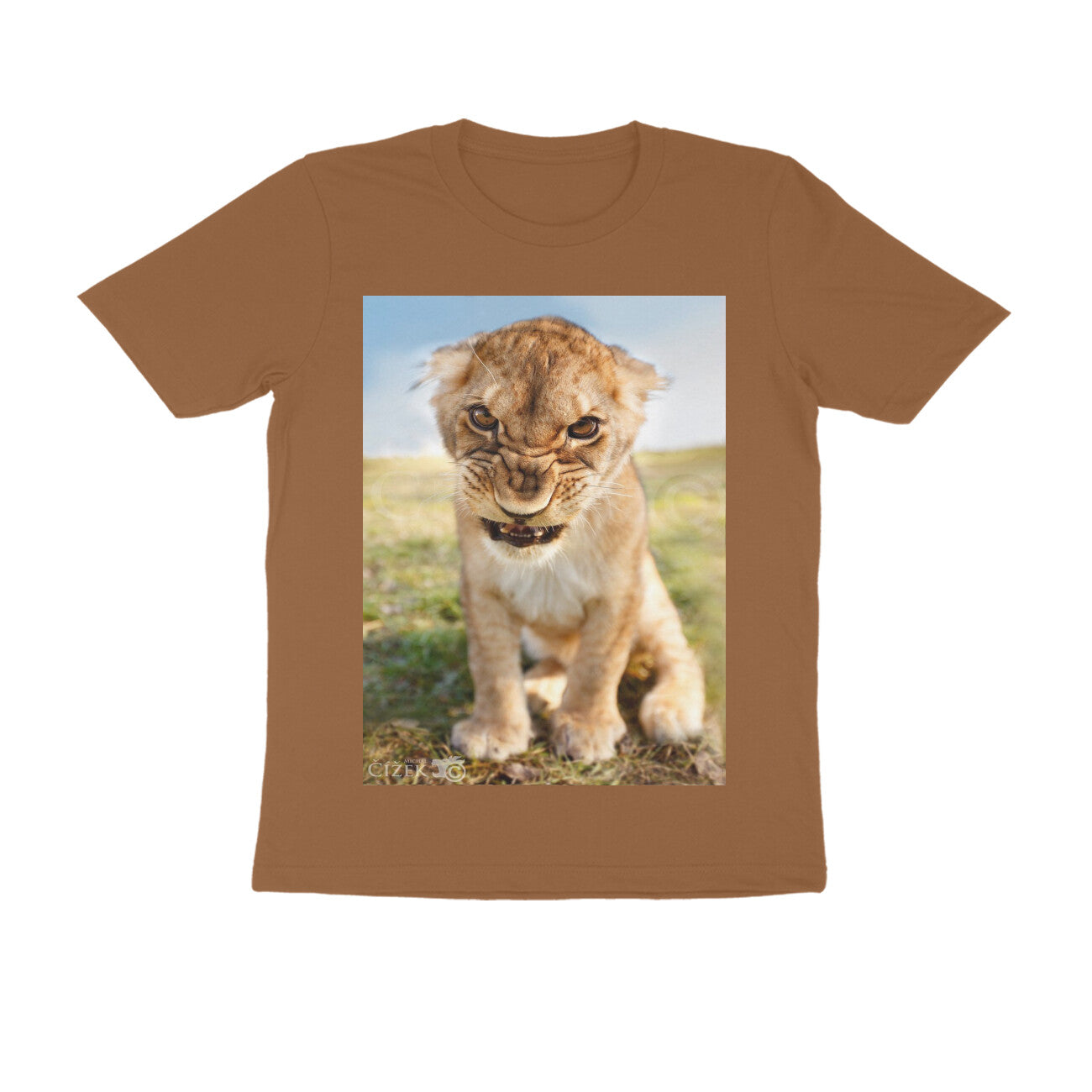 Front View - Untamed Roar — Regular Fit Tee Chocolate Brown