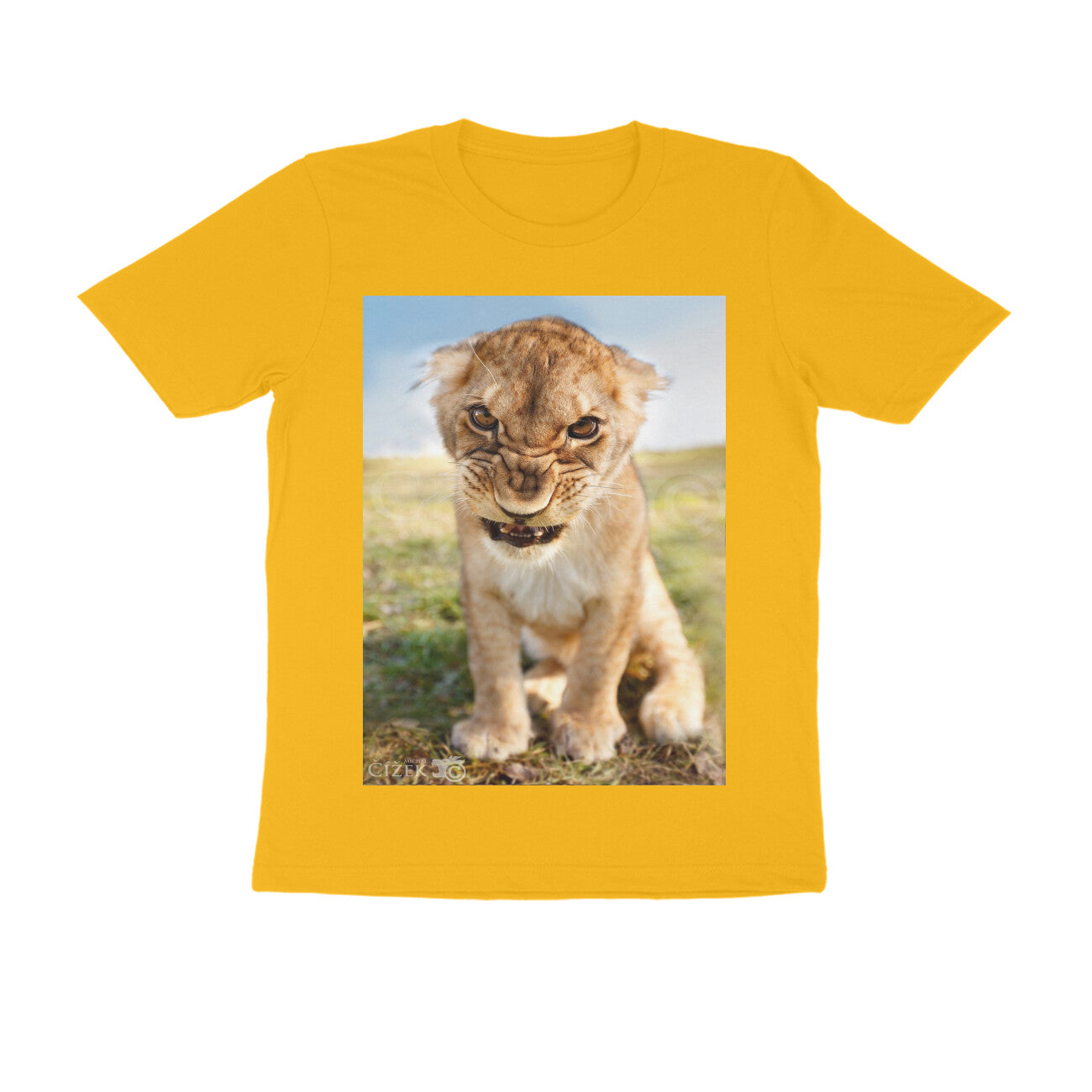 Front View - Untamed Roar — Regular Fit Tee Golden Yellow