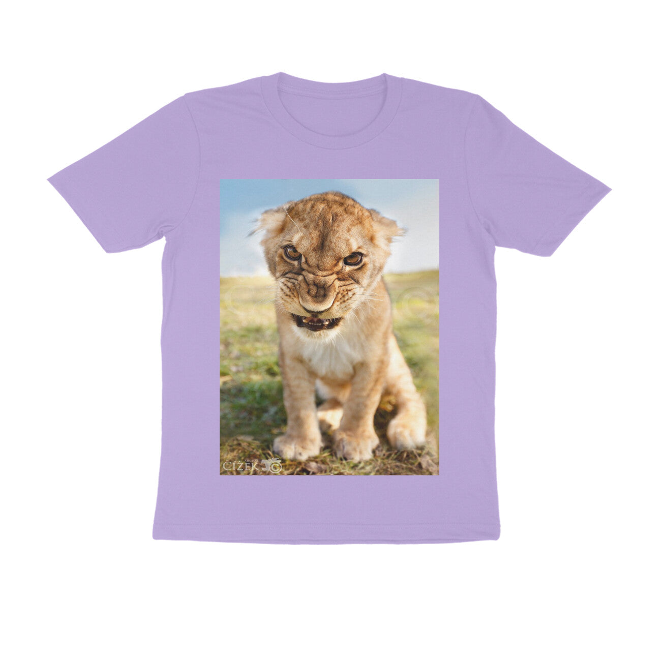 Front View - Untamed Roar — Regular Fit Tee Iris Lavender