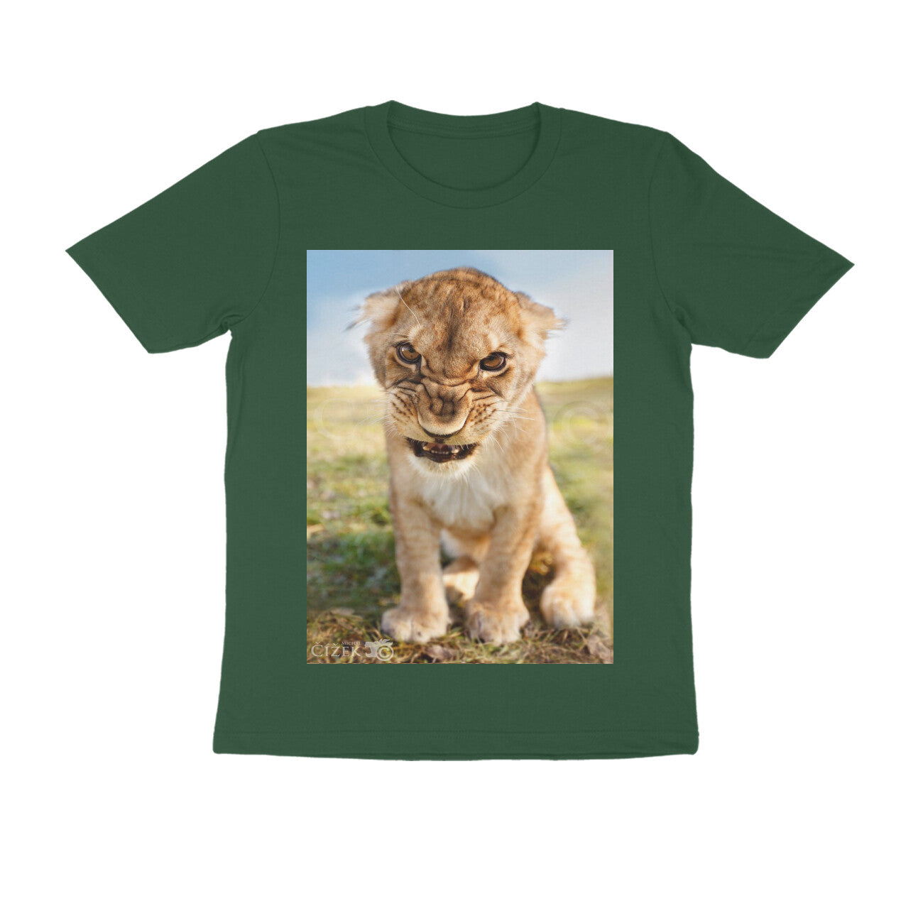 Front View - Untamed Roar — Regular Fit Tee Olive Green