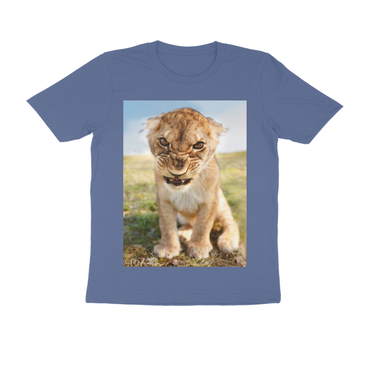 Front View - Untamed Roar — Regular Fit Tee Smoke Blue