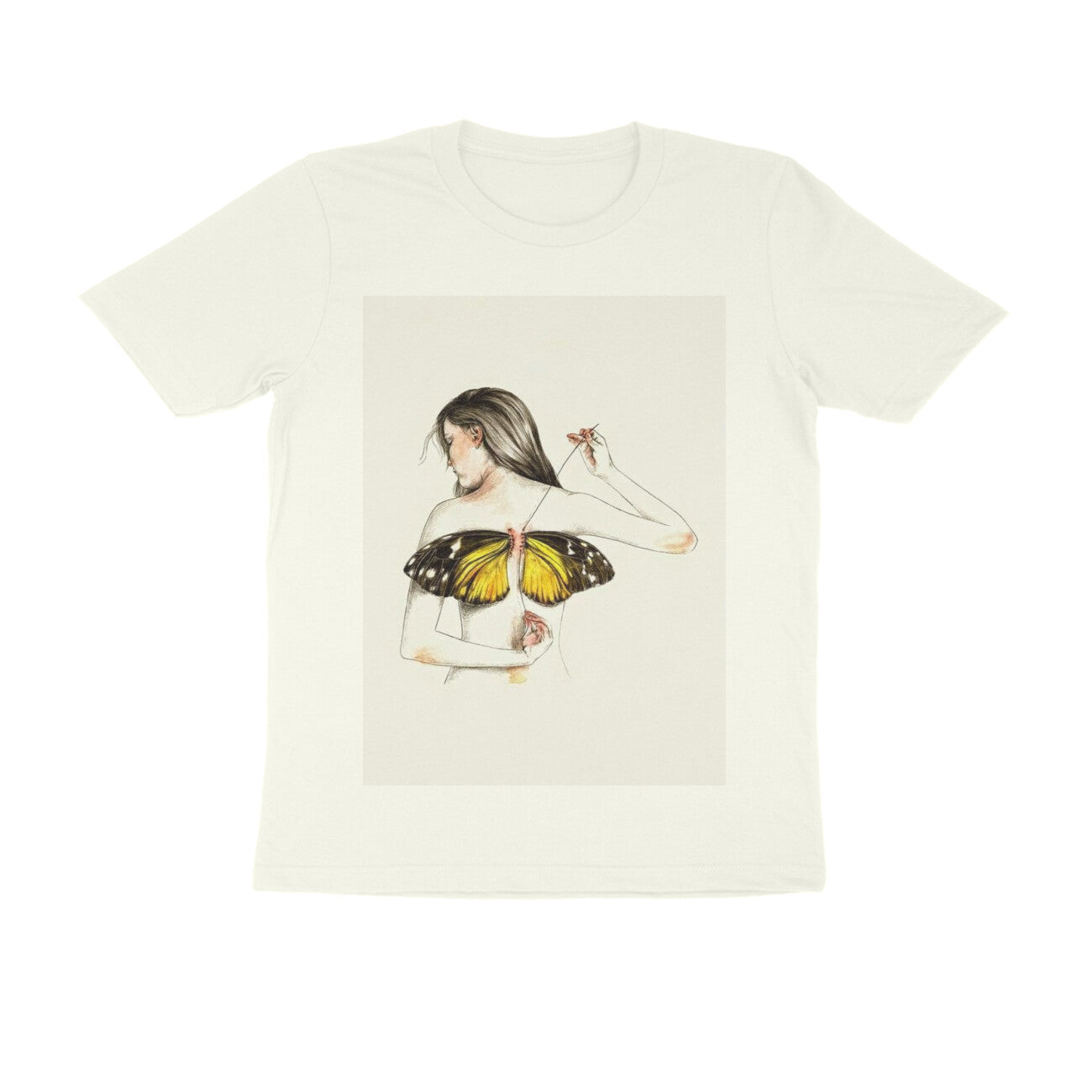 Front View - Metamorphosis Stitch — Regular Fit Tee Ivory